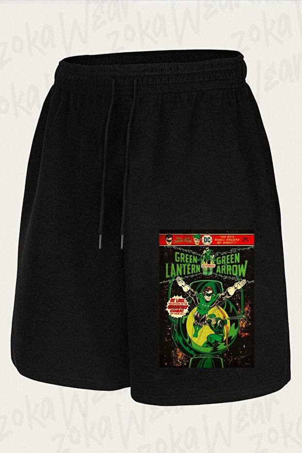 Unisex Green Lantern Design Printed Shorts