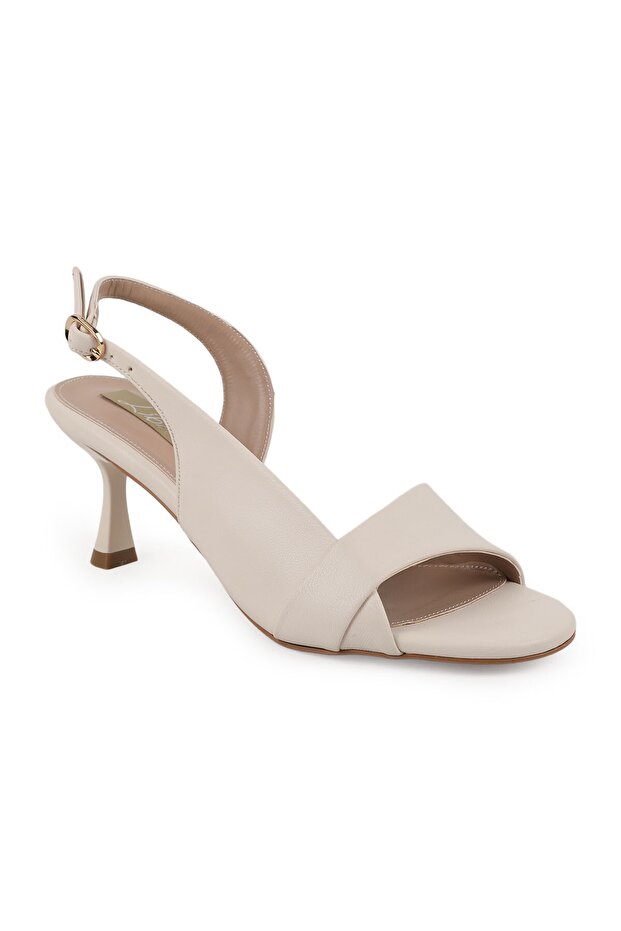 Women's High Heels Open Toe Sling-Back Mid-Heeled Antique Leather L085.K617