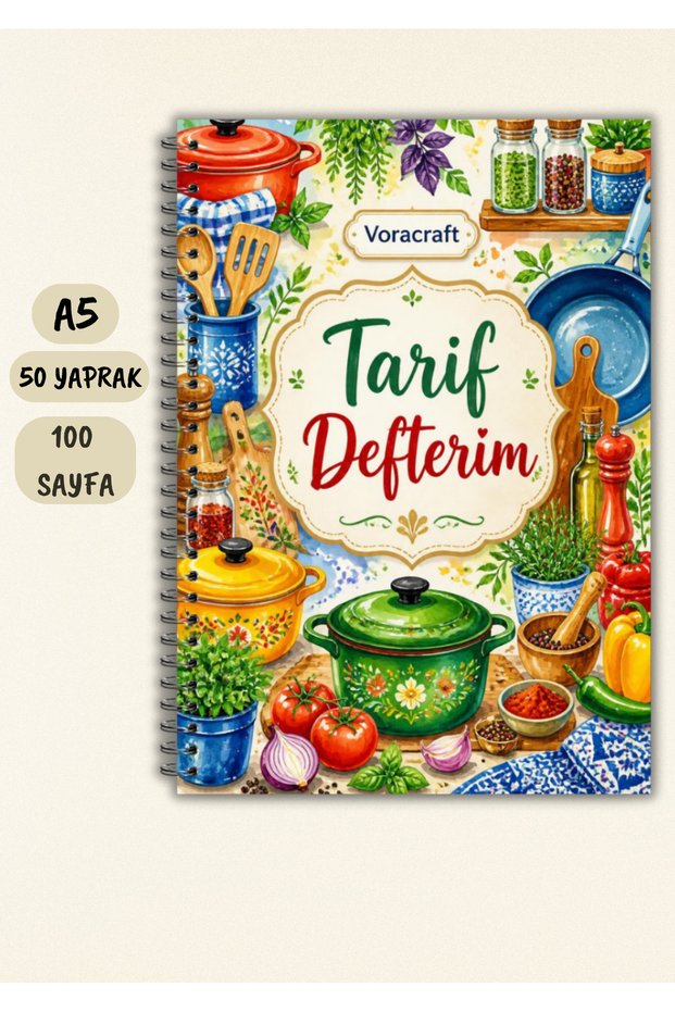 Cooking Recipe Book, 50 Sheets / 100 Pages, A5 / Wire Spiral Trf0034