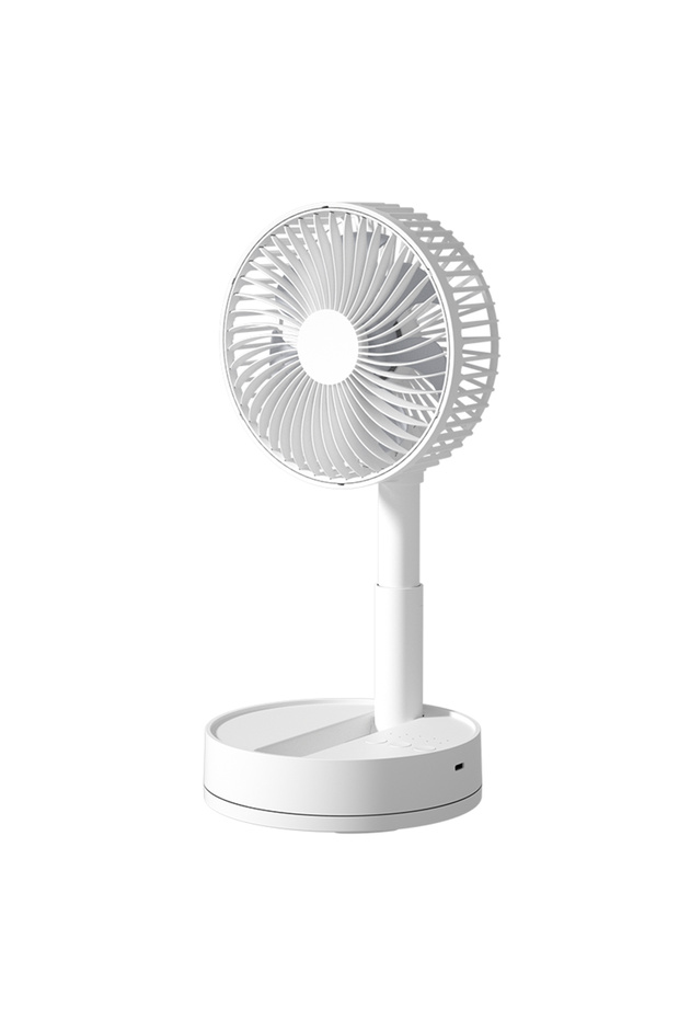 WHITE F40 USB 3600mAh folding rechargeable small fan telescopic shaking head portable mini office de