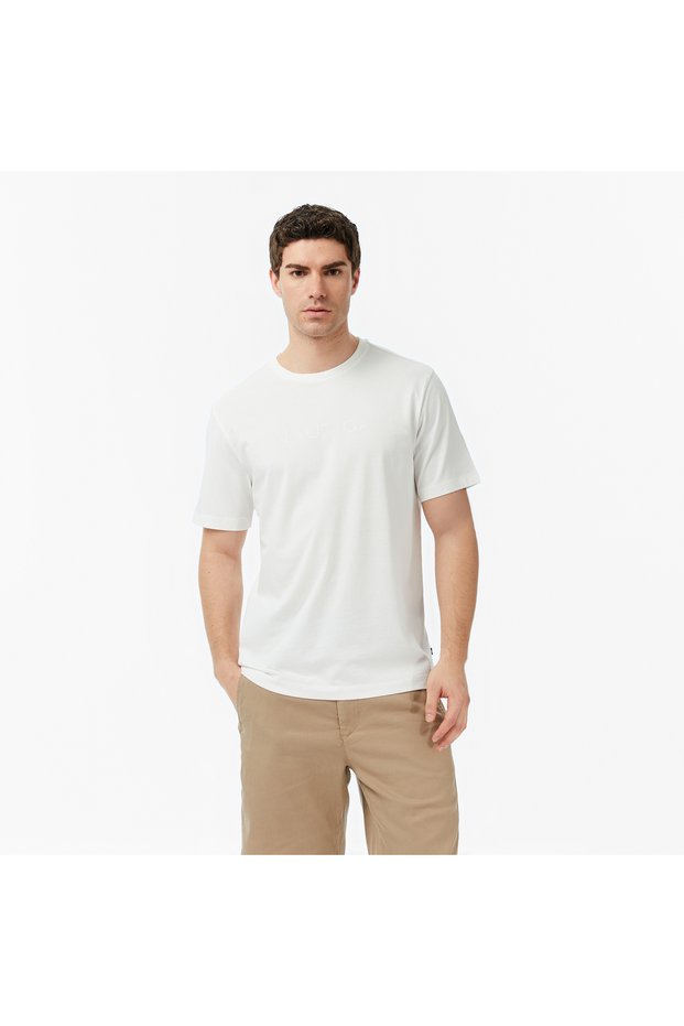 Men's White Regular Fit Printed T-Shirt