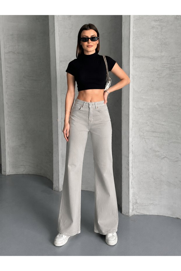 Women's Spanish Flare High Waist Jeans 100% Cotton