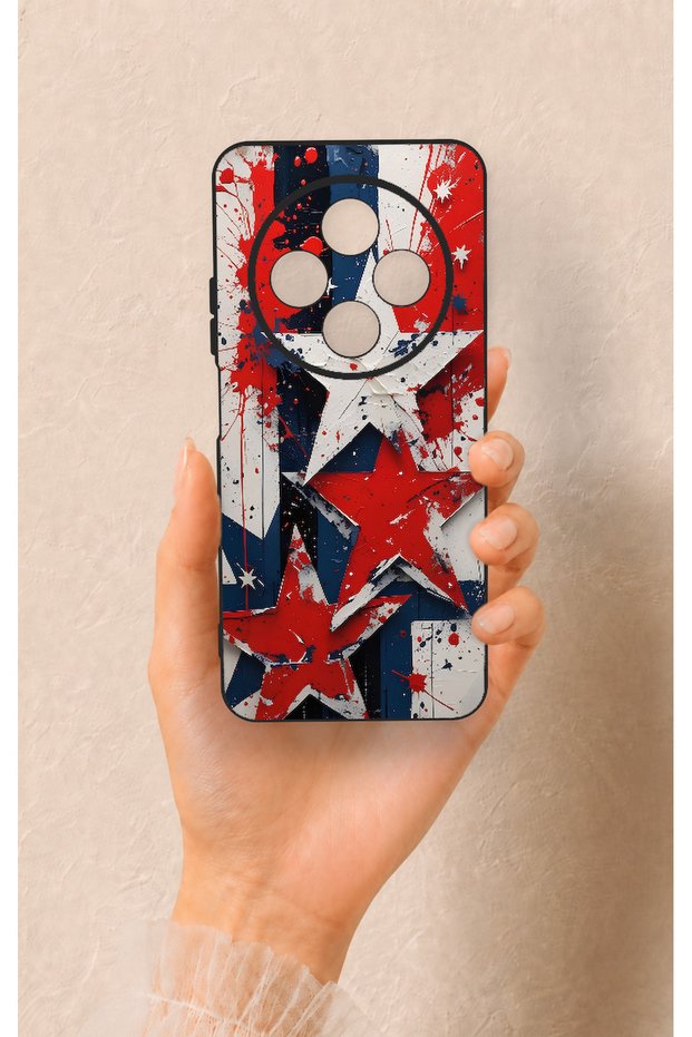 Redmi 14C Compatible Star Flag Patterned Silicone Case