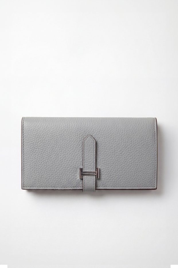Genuine Leather Large Size Women's Wallet Ice Blue with Tongue Detail Lv910118