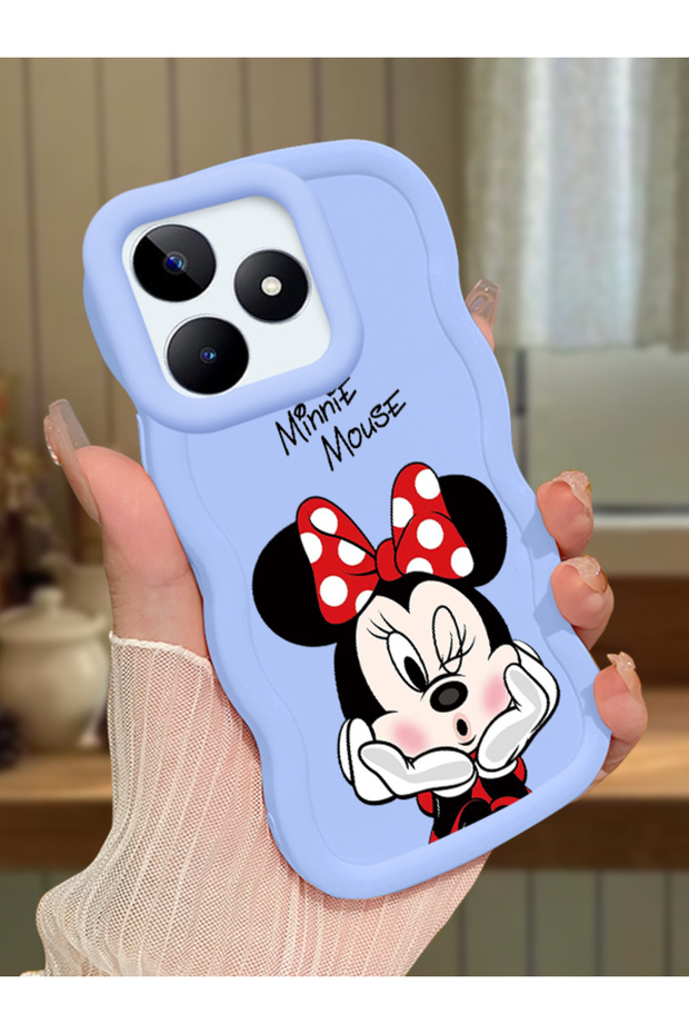 Realme C51 Compatible Case Camera Protector Blue Silicone Couple Phone Case Cute Pattern