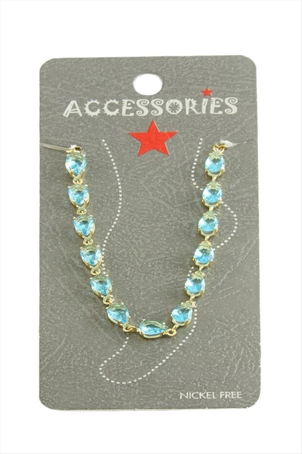 Savoroski Zircon Stone Anklet - Blue