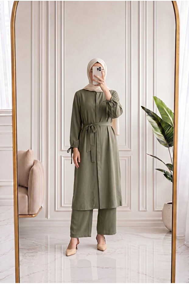 طقم سراويل طويلة برباط عند الكاحل من Algın-EK592.4 Mint