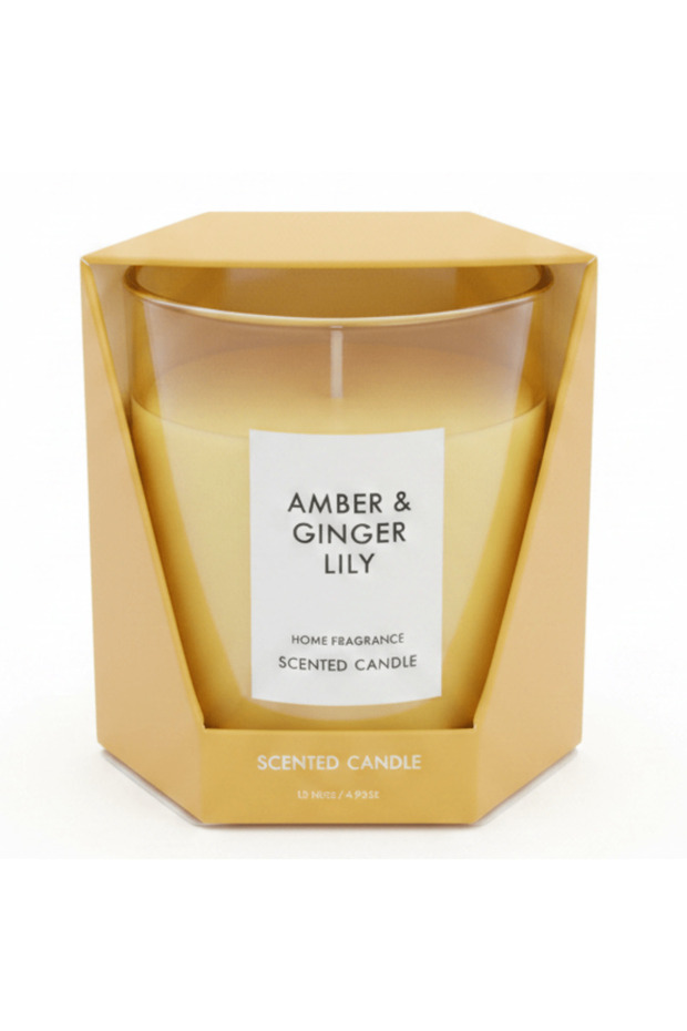 Home Fragrance Scented Candle in Glass Cup | Luxury Aromatherapy Candle | 8×7 cm-Amber & Ginger Lily