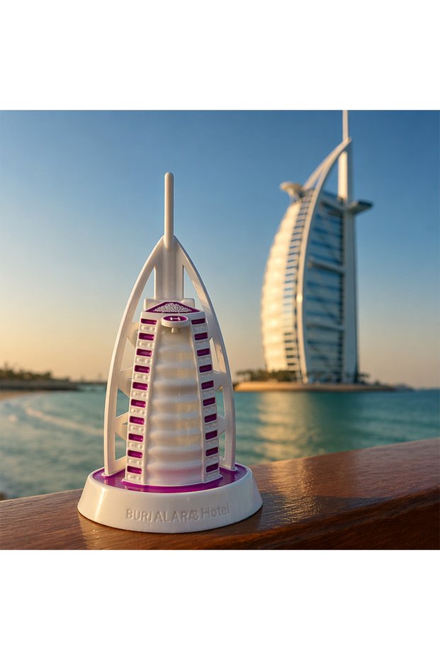 Mini-model of Burj Al Arab Sailing Hotel Dubai High-value home desk ornaments as a gift for traveling abroad.