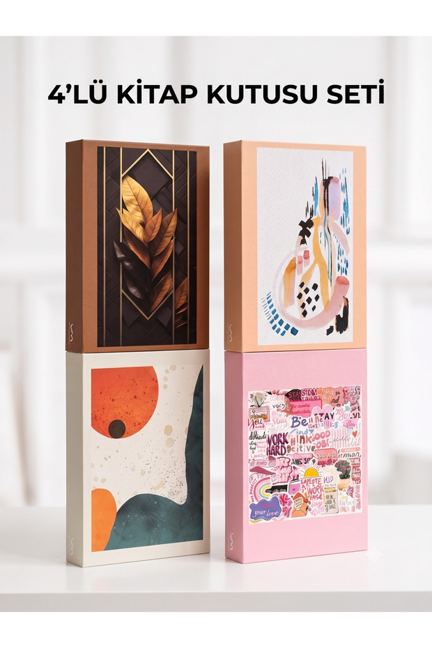 Set of 4 Decorative Book Boxes | Home and Office Decor