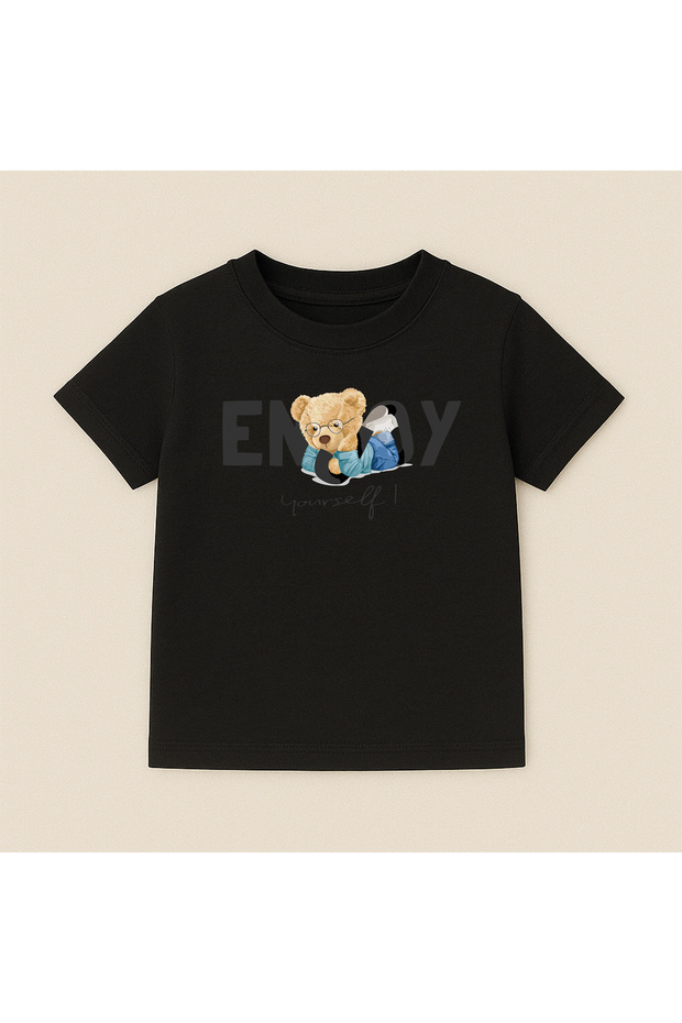 Teddy Bear Printed Crew Neck Cotton Short Sleeve Kids & Youth T-Shirt