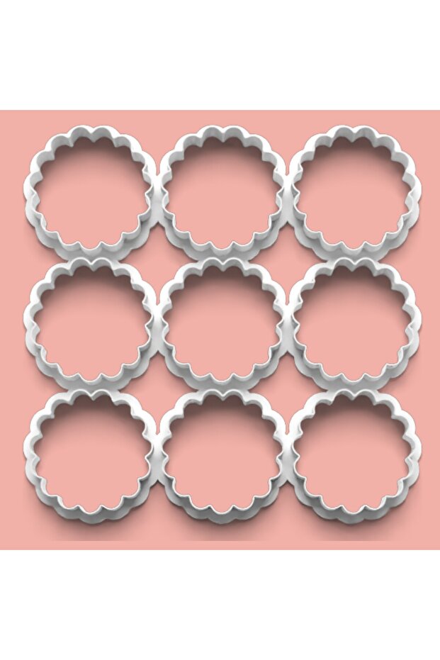 Multi Dough Cutter Serrated Round Model Cookie and Sugar Dough Multi Cutter 6 cm - (2.36 Inch)