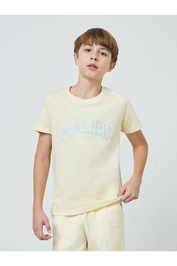 Teen Boys Text Print Regular Fit T-Shirt