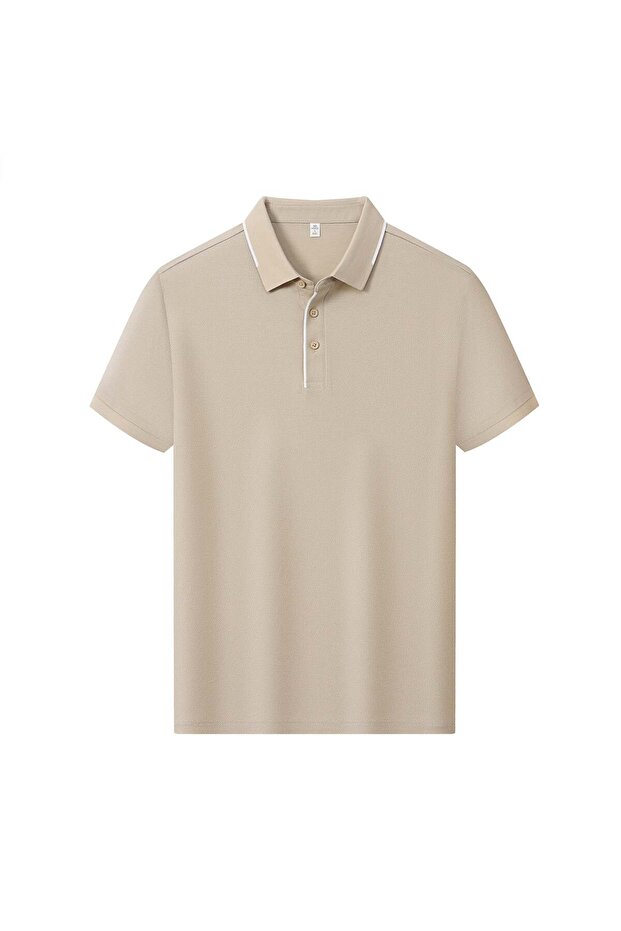 Arw98256 Seri̇ntutan--High Quality Men's Buttoned Merserized Polo Collar Tshirt