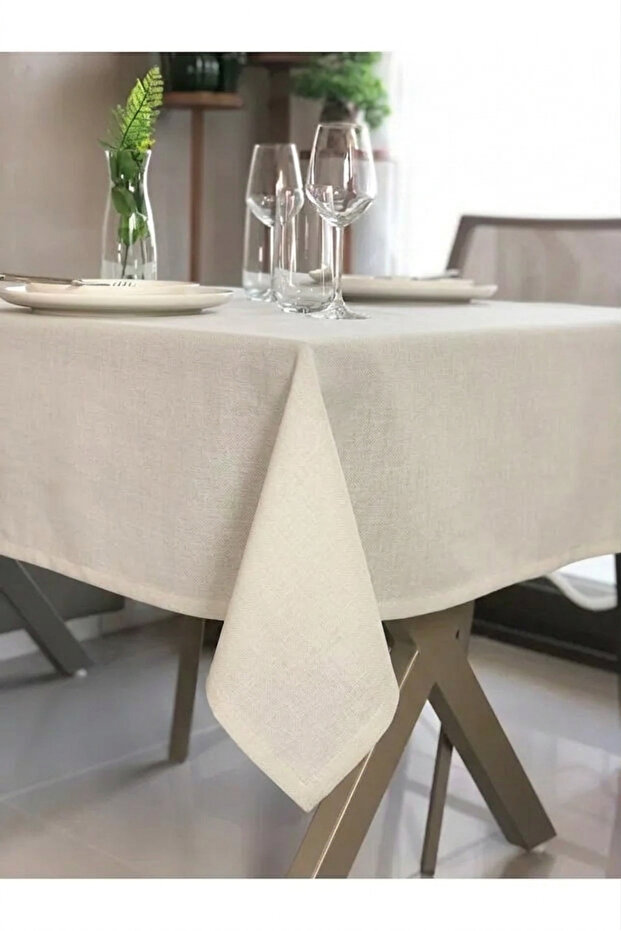 American Service, 130 X 230 Stone Color Tablecloth