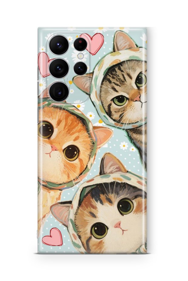 Samsung Galaxy S26 Ultra Compatible Printed Transparent Phone Case | Collection: Kawaii Cat