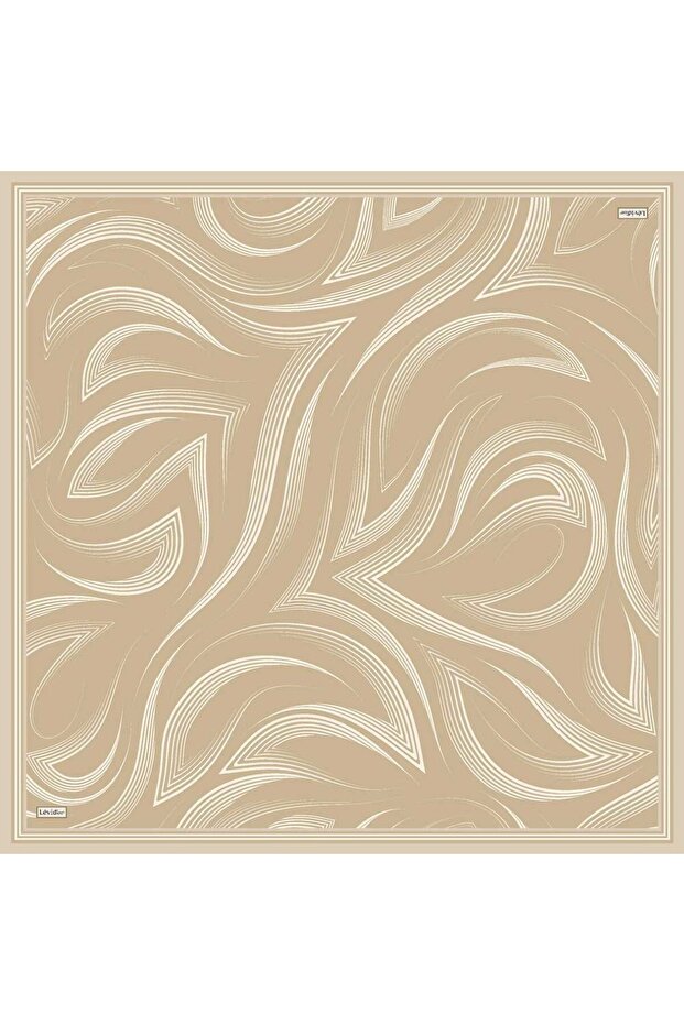 Gold Soft Wave Patterned Twill Silk Scarf