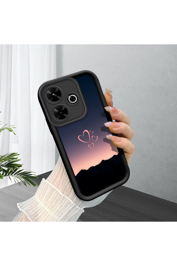 Redmi 13/13X Compatible Black Silicone Case with Shockproof Camera Protection