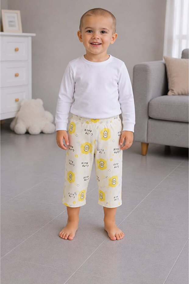 2-13 Years Old Boys' Capri Pajama Bottoms 100% Cotton Combed Cotton Elastic Waist Comfortable Fit
