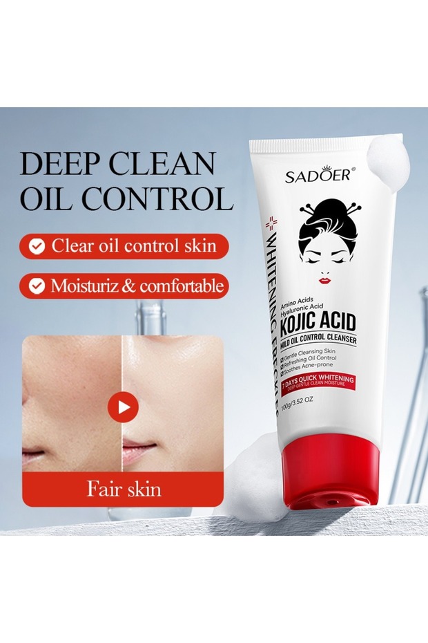 Skin Mild Cleansing Moisturizer Facial Wash Niacinamide Kojic Acid Whitening Oily Skin Control Face Cleanser
