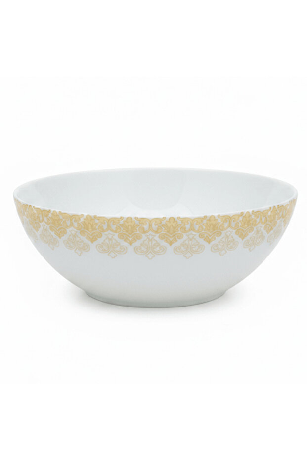 Larah by White & Gold Opalware Serving Bowl 8 Inch