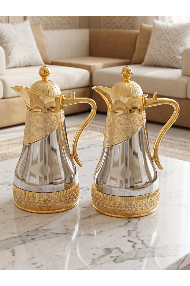 طقم ترامس للشاي والقهوة قطعتين - 0.8 لتر و 0.6 لتر