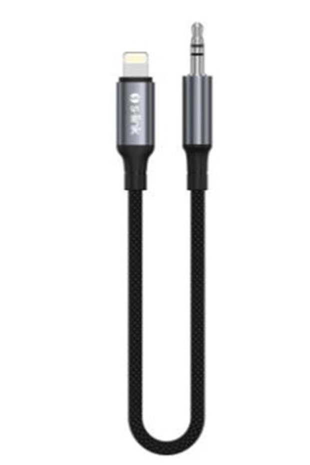 S-Link Armor Ml-01 1.2m Lightning to m Aux Braided Metal Head Black Audio Cable