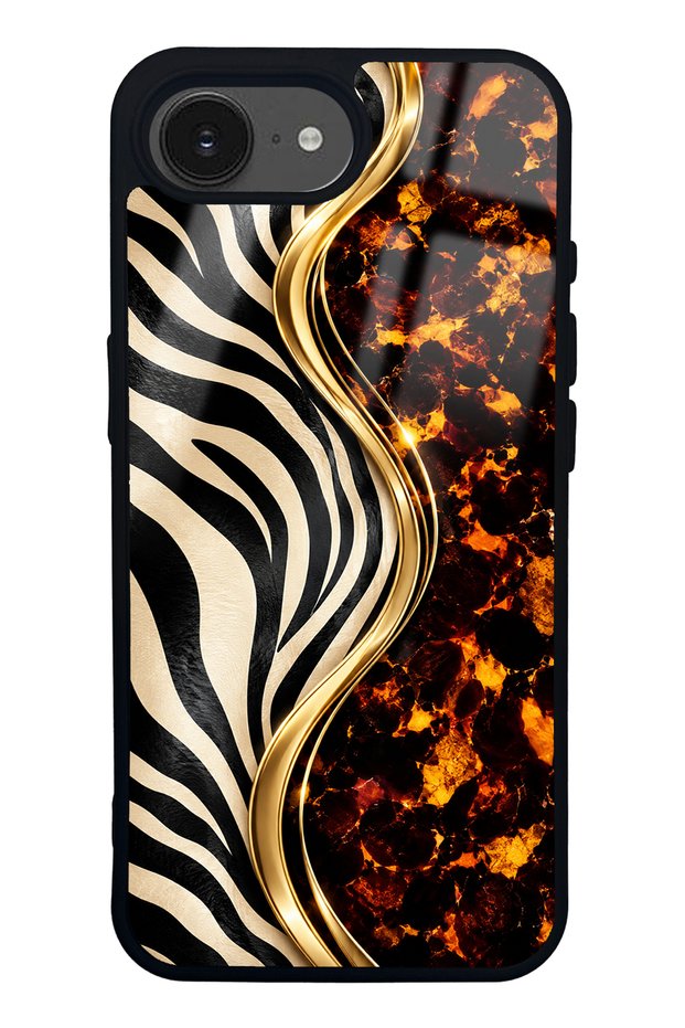 iPhone 16E Black Safari Design Glossy Phone Case