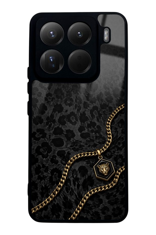 Xiaomi 15Pro Black Panther Gold Design Glossy Phone Case
