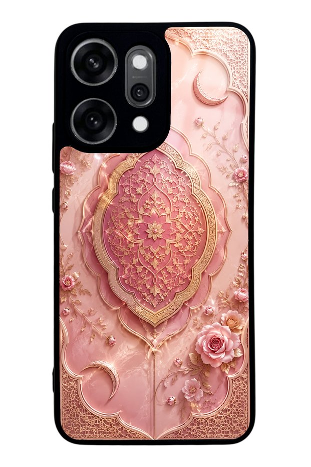 Oppo Reno 14 Pro Blush Crescent Palace Design Glossy Phone Case