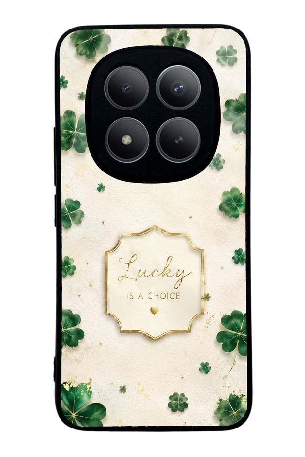 Xiaomi Redmi Note 15 Pro Plus Ivory Lucky Clover Design Glossy Phone Case