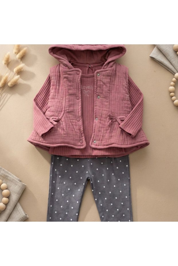 Vest and Polka Dot Seasonal Cotton Baby Girl Set