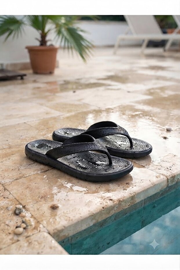 Comfortable Sole Flip Flops Daily Pool Bathroom Non-Slip Sole Men's Slippers
