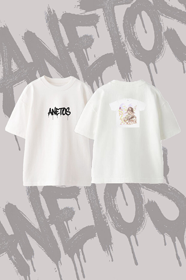 Sza Fairy Design Back Printed Cotton White Oversize T-Shirt