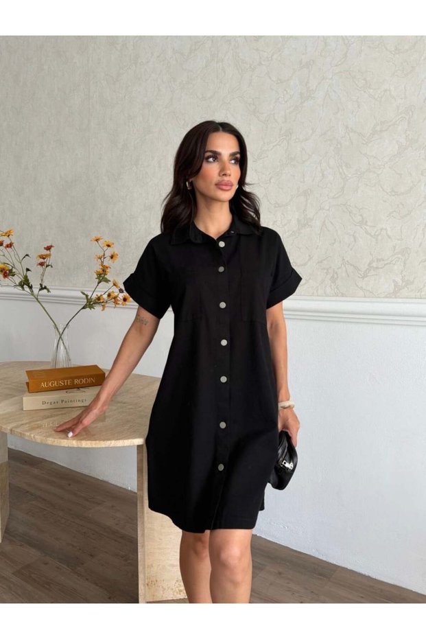 Women's Gabardine Fabric Shirt Dress