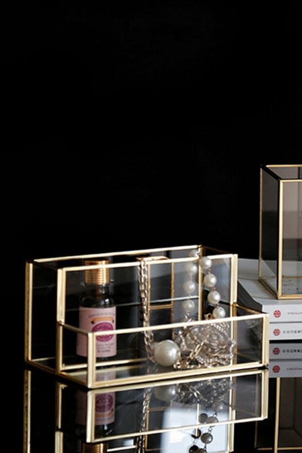 Transparent Glass Pen Holder and Makeup Organizer, Stylish and Practical Storage Solution