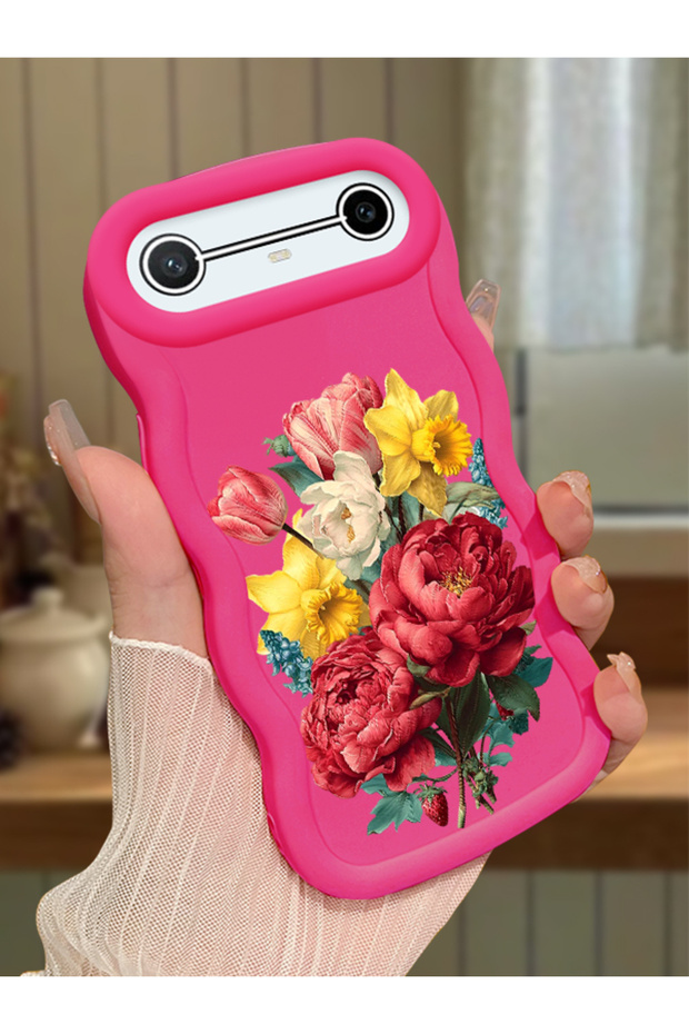 Tecno Pova Slim Compatible Case Camera Protector Red Silicone Couple Phone Case Floral Pattern