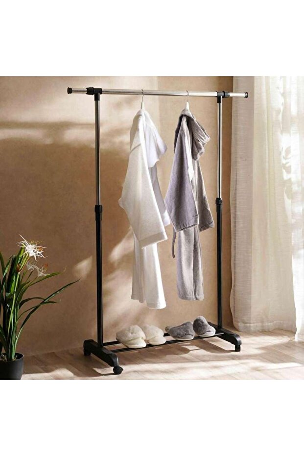 Lanie Extendable Cloth Rack 90-155x75x97-170cm - Silver