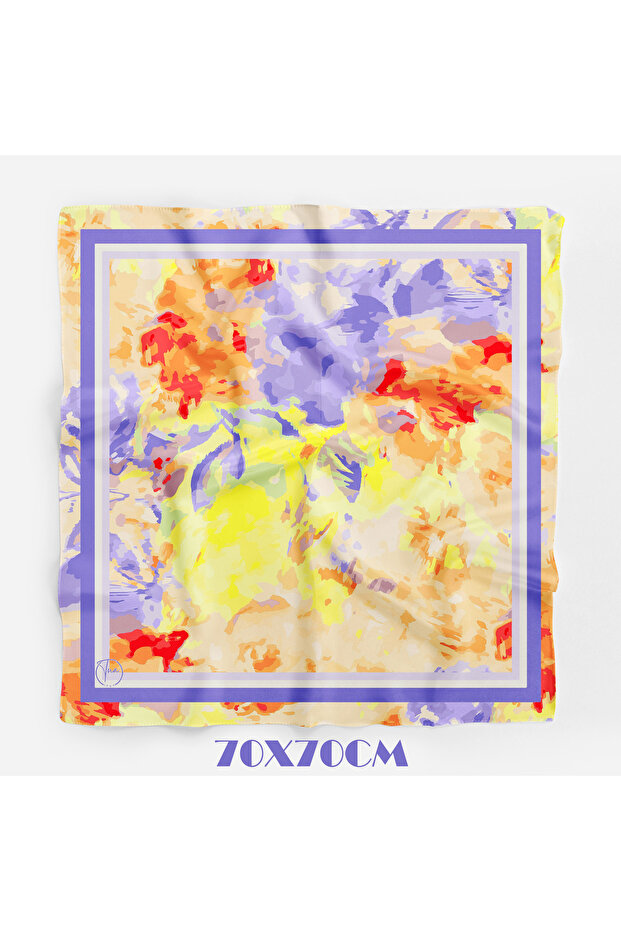 AQUARELLE نمط منقوش 70*70 سم باندانا/وشاح