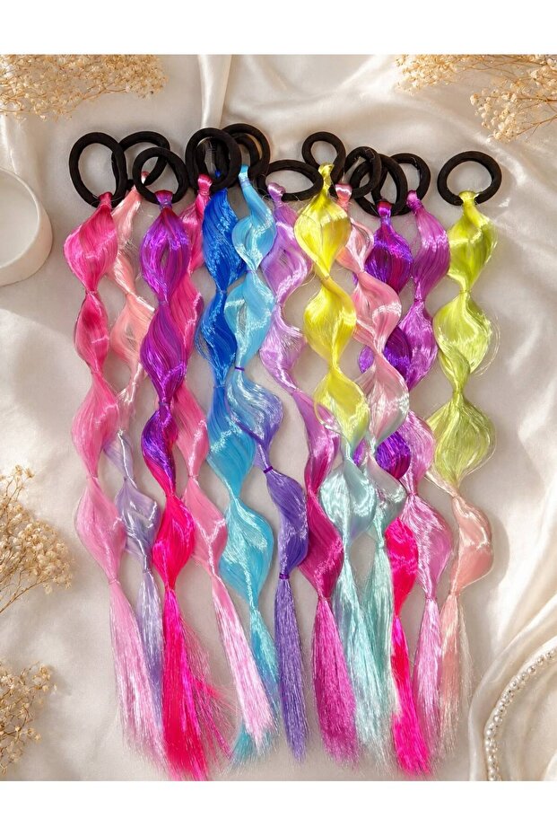 Phosphorescent Colorful Buble Model Elastic Girls' Buckle 12 Pieces