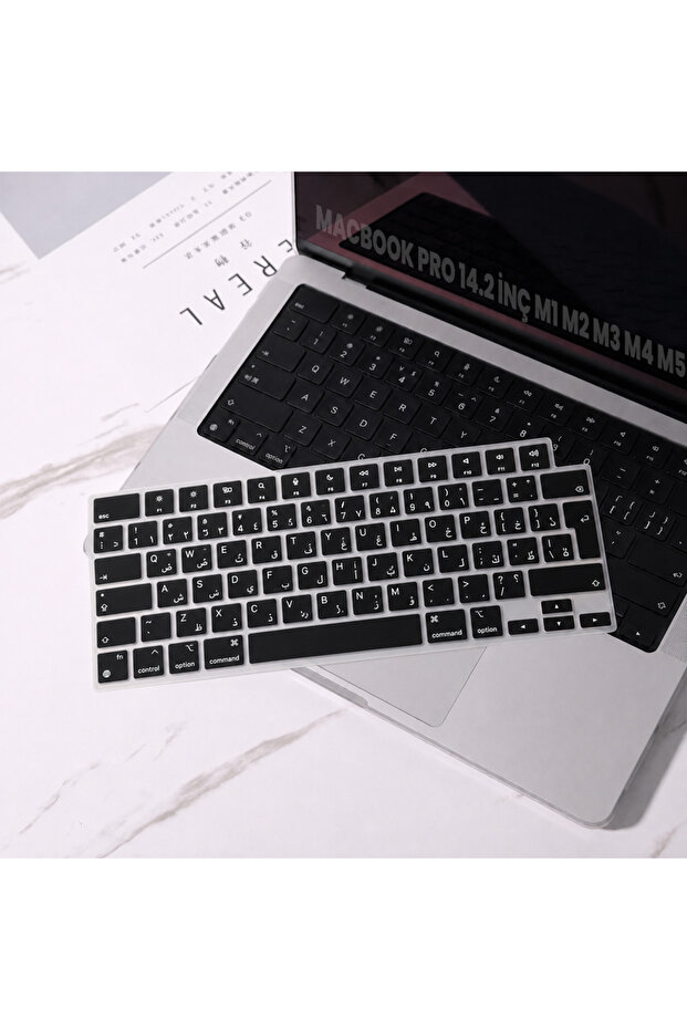 MacBook Pro 14.2 Inch M1 M2 M3 M4 M5 A2442 A2992 Compatible Arabic English Q Keyboard Protector Silicone