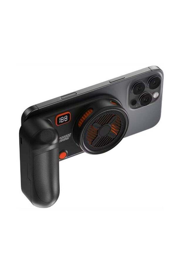 Arcticchill Magnetic Phone Cooler with Ultra-Quiet Fan, High Speed Fan, Slip-Resistant Design, 90 Minutes Working Time, 5000mAh Battery Capacity - Black / Orange