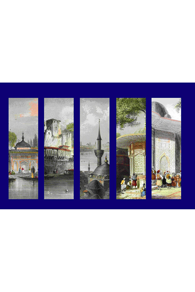 Istanbul Engravings Bookmark (4X12 cm 10 Pieces)