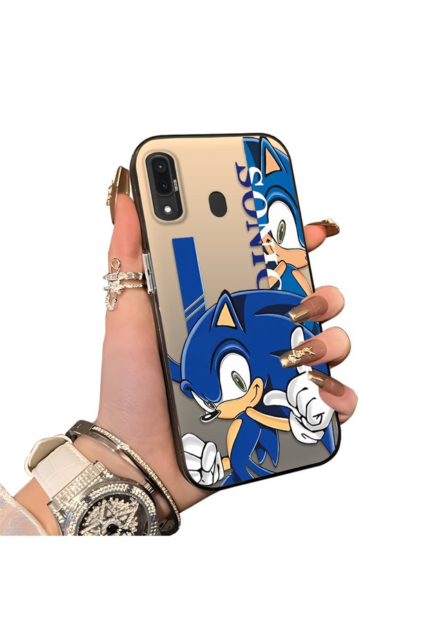Samsung Galaxy A30/A20 Compatible Hard Acrylic Back Silicone Edge Lens Protection Case