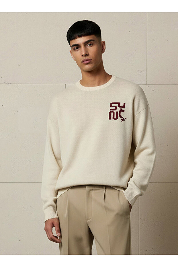 JACQUARD CREW NECK SWEATER