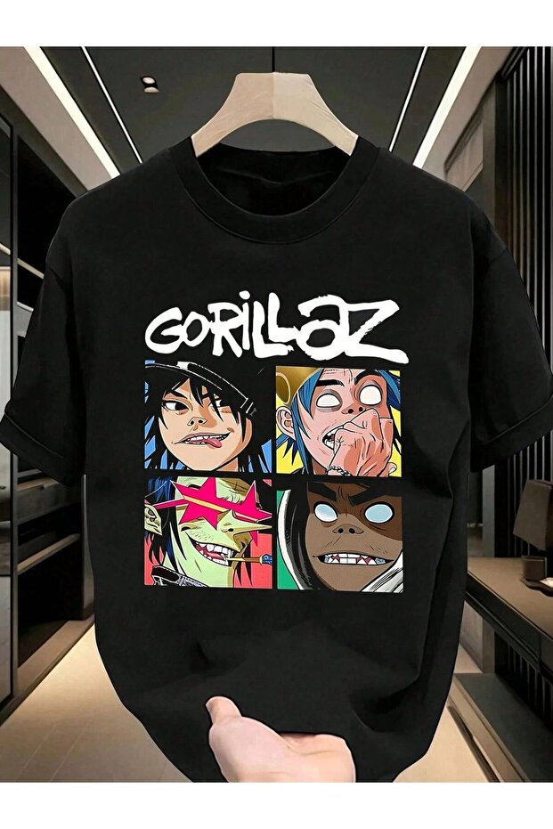 Gorillaz Printed Oversize Crew Neck Summer T-Shirt