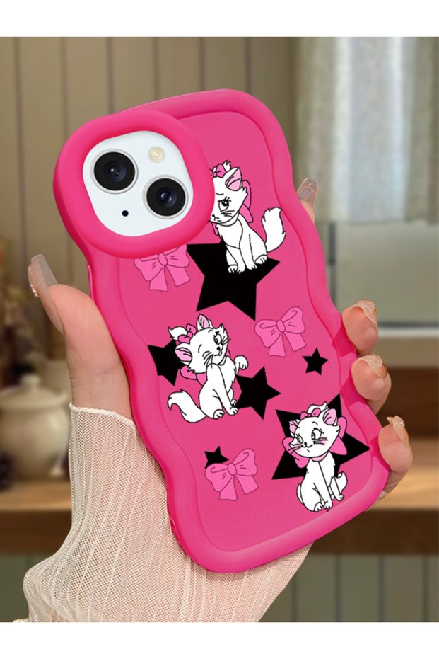 iPhone 15 Compatible Case Camera Protector Red Silicone Couple Phone Case Character Pattern