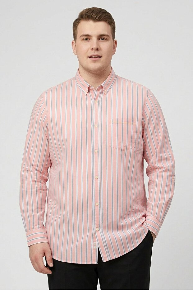 Men Regular Fit Stripe Long Sleeve Casual Shirt, Multicolor