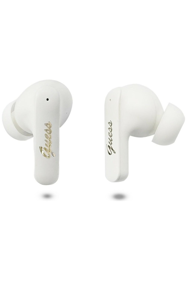 Căști wireless TWS Script Metal Logo, Albe, Bluetooth 5.4, USB-C