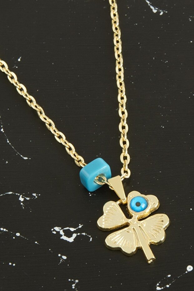 Ilkestor Clover Pendant Necklace (95427) - Yellow